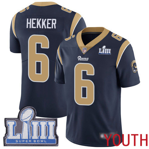 Los Angeles Rams Limited Navy Blue Youth Johnny Hekker Home Jersey NFL Football 6 Super Bowl LIII Bound Vapor Untouchable